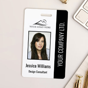 Basic Company Logo Photo Black Employee Security ID Badge