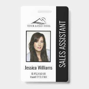 Basic Company Logo Photo Black Employee Security ID Badge