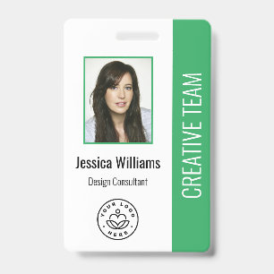 Basic Company Logo Photo Blue Employee ID Badge