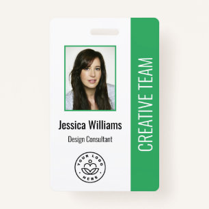 Basic Company Logo Photo Blue Employee ID ID Badge