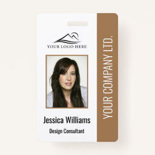 Basic Company Logo Photo Blue Employee Security ID Badge