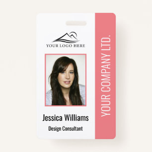 Basic Company Logo Photo Blue Employee Security ID Badge