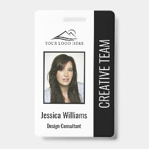 Basic Company Logo Photo Blue Employee Security ID Badge