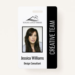 Basic Company Logo Photo Blue Employee Security ID Badge