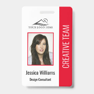 Basic Company Logo Photo Blue Employee Security ID Badge