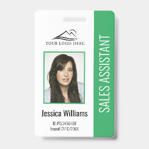Basic Company Logo Photo Green Employee Security  ID Badge