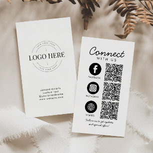Basic Connect with Us QR Code Website Social Media Business Card