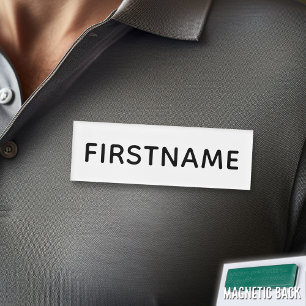 Basic Custom Name and Title - black and white Tag