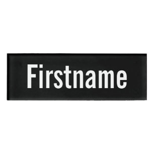 Basic Custom Name only - black and white Tag