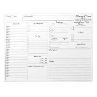Basic Daily Planner | 5 and 1 Food Journal  Notepad