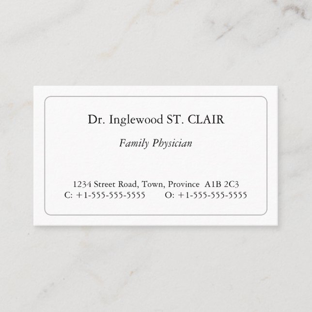 Basic, Dapper, and Respectable Business Card (Front)