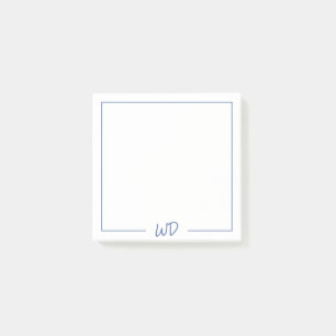 Basic Dark Blue Monogram Initials Post-it Notes