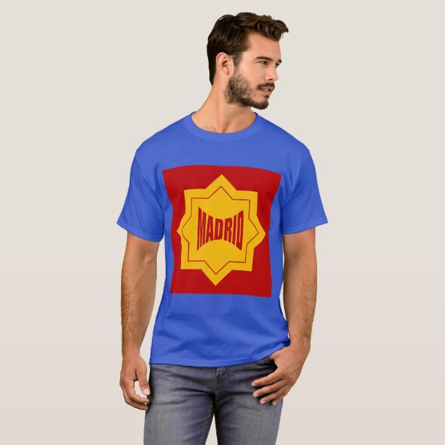 Basic dark blue T-shirt Men Design MADRID (Front Full)