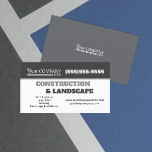 Basic Dark Grey, White Logo Business Card