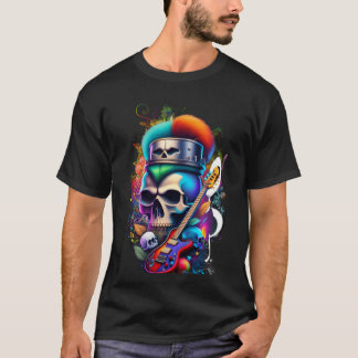 Basic dark shirt for man PUNK SKULL