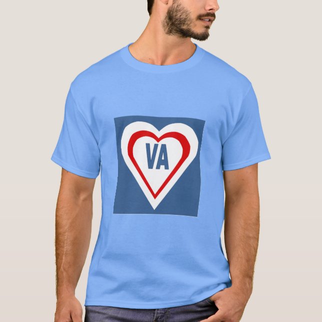 Basic Dark T-Shirt blue LOVE  VIRGINIA (Front)
