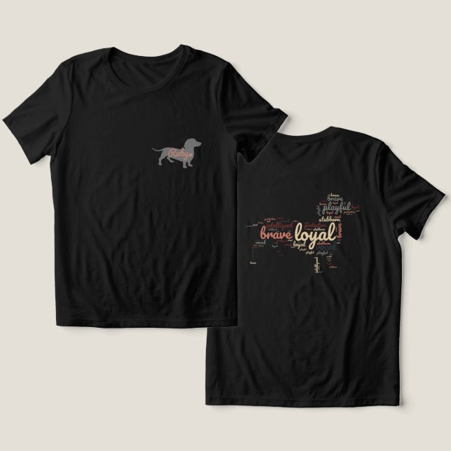Basic Dark T-Shirt Dachshund Dog personality   Tri-Blend Shirt (Design Front & Back)
