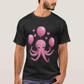 Basic Dark T-Shirt with lovely octopus