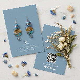 Basic Dusty Blue Jewellery Display Logo TMF26 Business Card