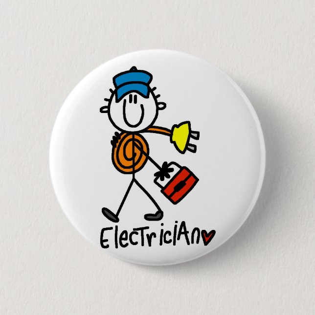 Basic Electrician Tshirts and Gifts 6 Cm Round Badge (Front)
