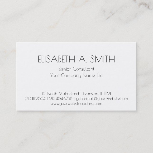 Basic Elegant Black and White Business Cards (Front)