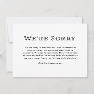 Basic Elegant Black and White Cancellation Announcement