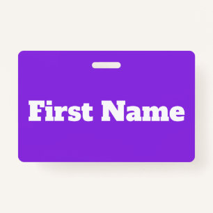 Basic, Elegant, Purple Background & White Name ID Badge