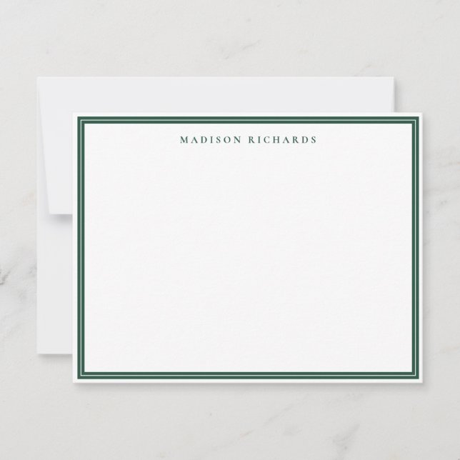 Basic Emerald Green Border Personalised  Card (Front)