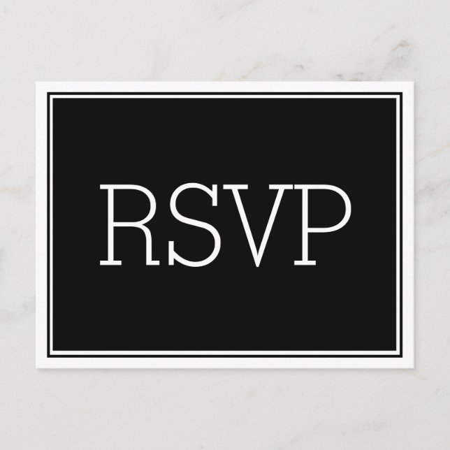 Basic Essential Black RSVP Postcard (Front)