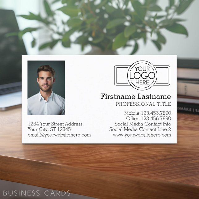 Basic Executive Design with Logo and Photo Business Card (Classic Business Card Design with a Photo)