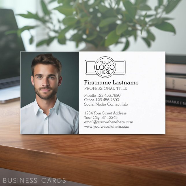 Basic Executive Design with Logo and Photo Business Card (Classic Business Card Design with a Photo)
