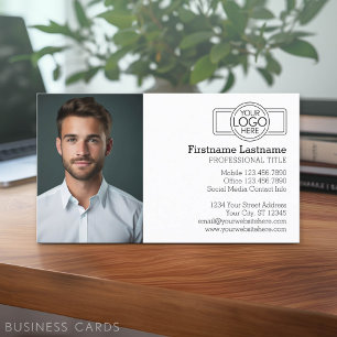 Basic Executive Design with Logo and Photo Business Card