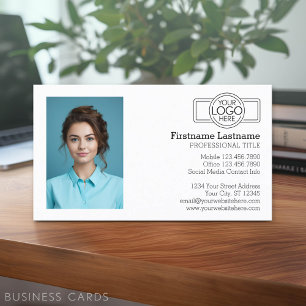 Basic Executive Design with Logo and Photo Business Card