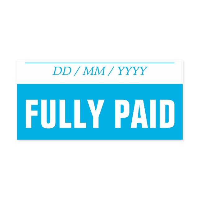 Basic "FULLY PAID" Rubber Stamp (Design)