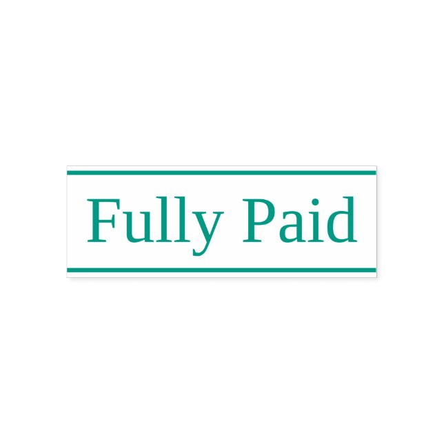 Basic "Fully Paid" Rubber Stamp (Design)
