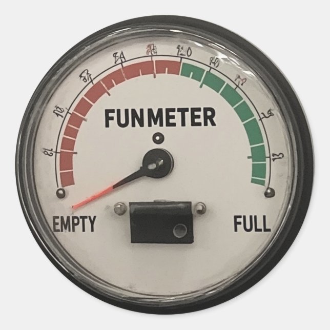 Basic Fun Metre, Empty Classic Round Sticker (Front)