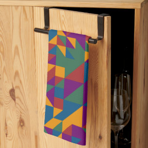 Basic geometry of triangles and squares tea towel