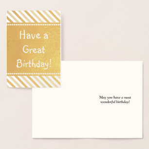 Basic Gold Foil "Have a Great Birthday" Card