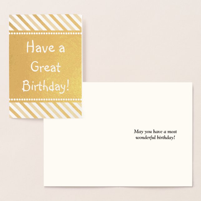 Basic Gold Foil "Have a Great Birthday" Card (Display)