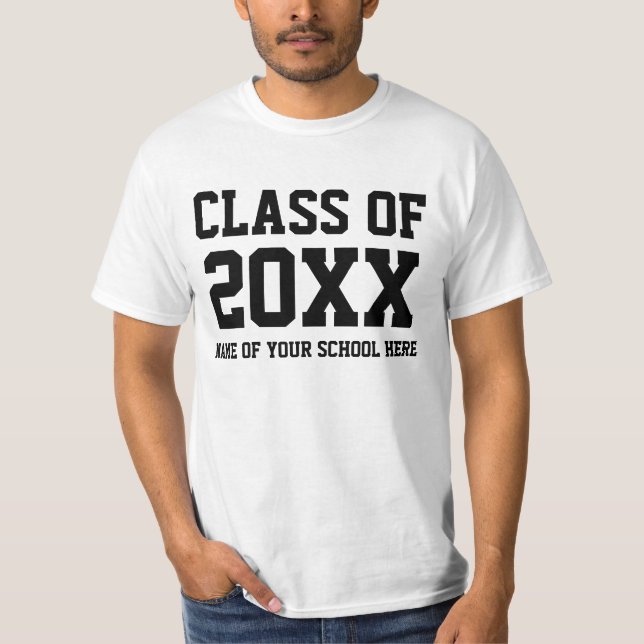 Basic Graduation Class of 20XX Your School T-Shirt (Front)