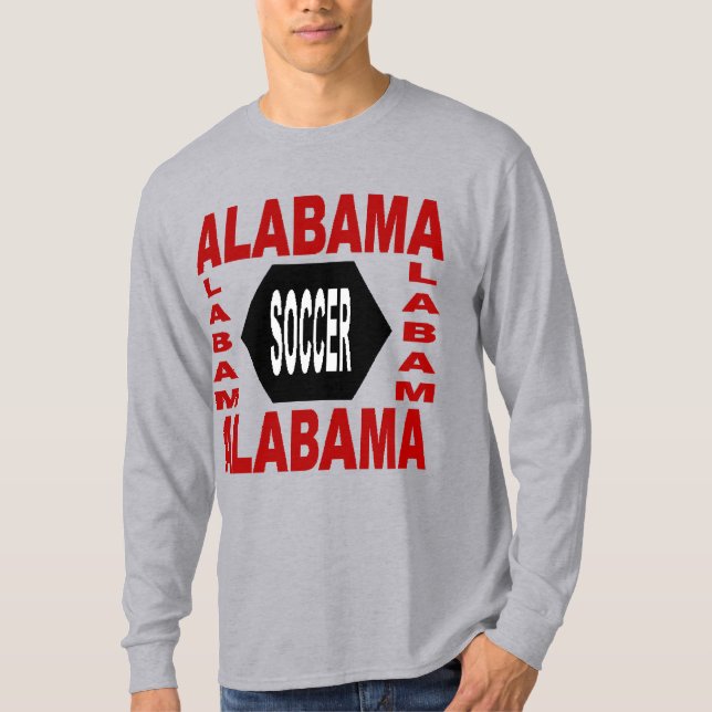 Basic gray T-shirt for men ALABAMA SOCCER (Front)