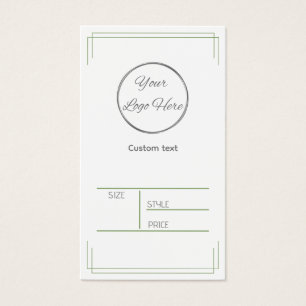 Basic green white with logo product price tag
