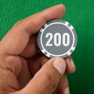 Basic Grey White Bold Number  Poker Chips
