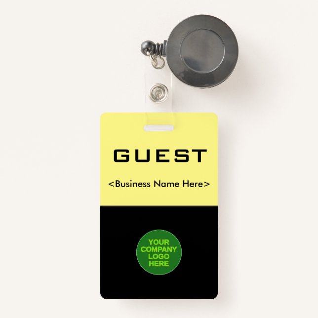 Basic "GUEST" Badge ID Badge (Front with Retractable)