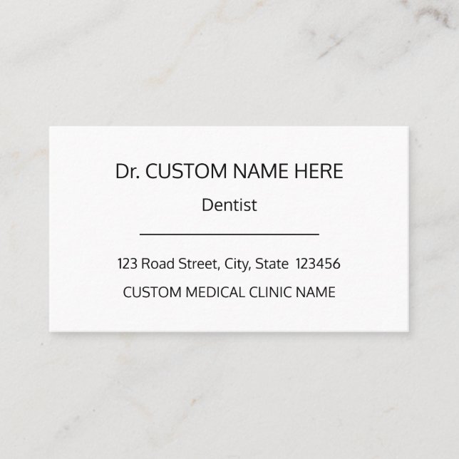 Basic, Health Care Specialist Business Card (Front)