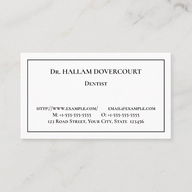 Basic Healthcare Professional Business Card (Front)