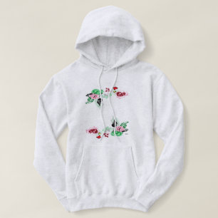 Basic Hooded Sweatshirt Vine with Roses