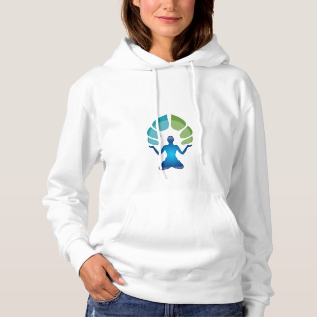 Basic Hooded Sweatshirt With Meditation Image (Front)