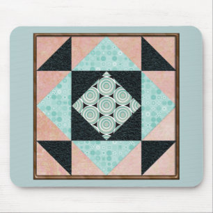 Basic Hourglass in Turquoise and Peach Mouse Pad
