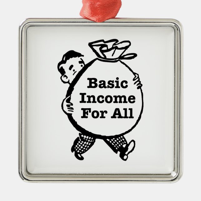 Basic Income For All Metal Tree Decoration (Front)